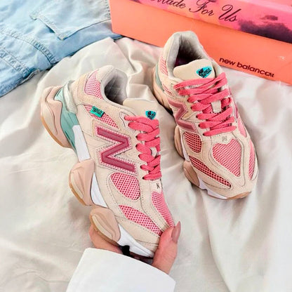 Unisex Chunky Trainers in peach, coral, sage green – view 5