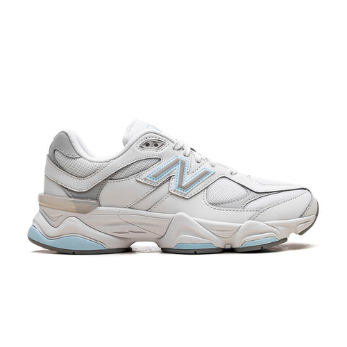 Unisex Chunky Trainers in white, grey, sky blue – side view